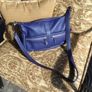 Tignanello Purple Pebbled Leather Handbag